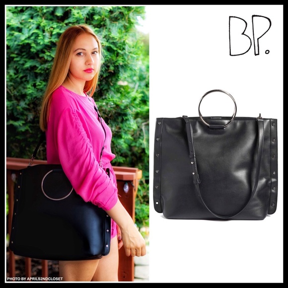 bp Handbags - LARGE BLACK CROSSBODY TOTE BAG